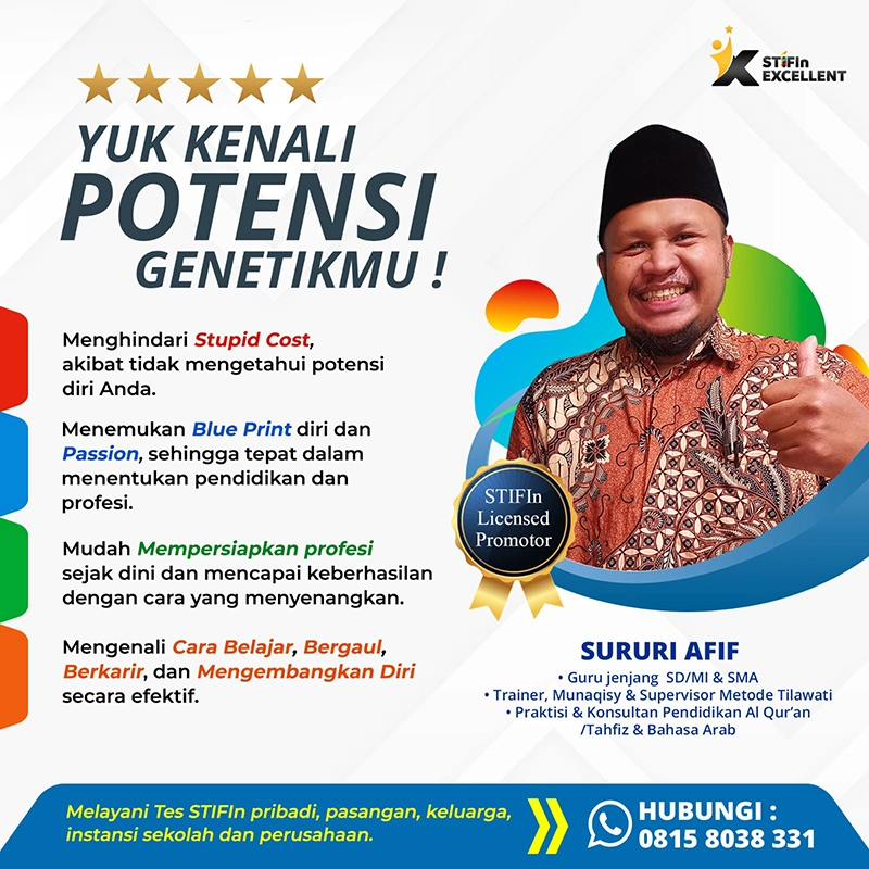 Tes STIFIn Jakarta resmi home visit Jabodetabek